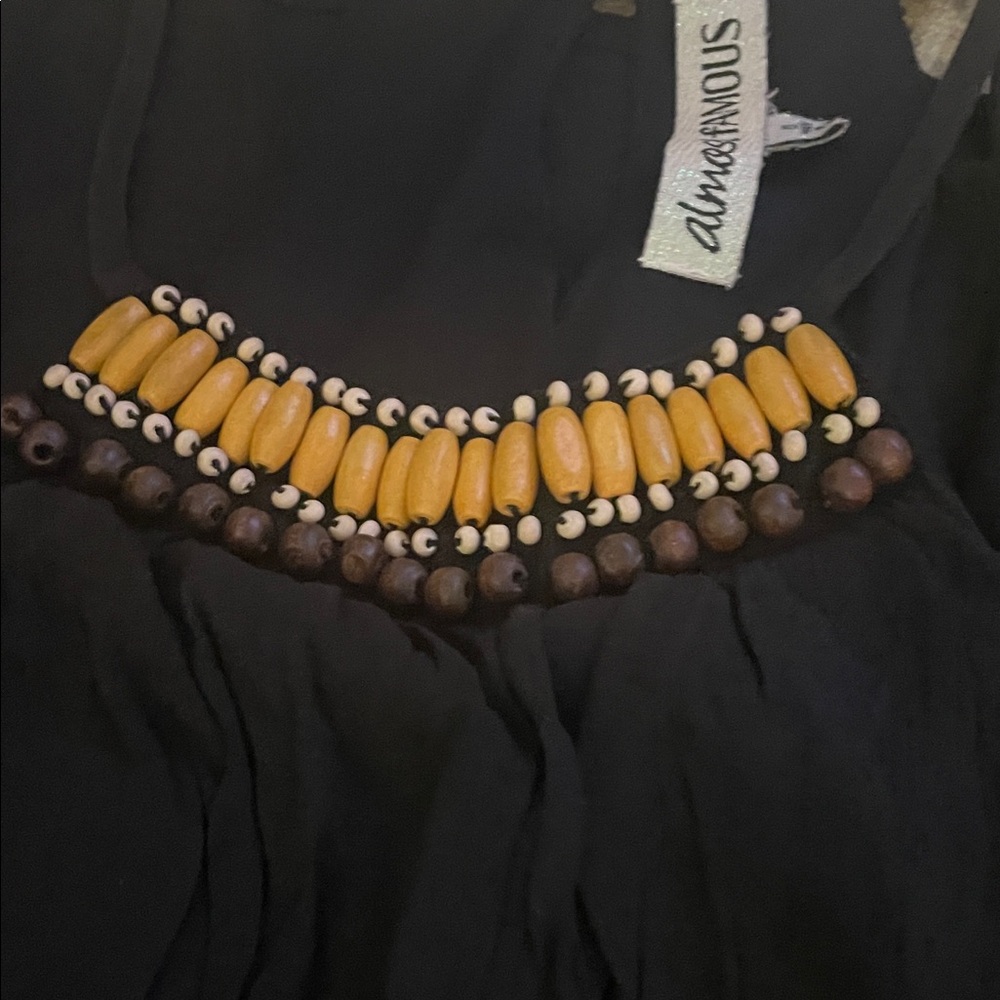 Xhilaration Black and Brown Beaded Dress